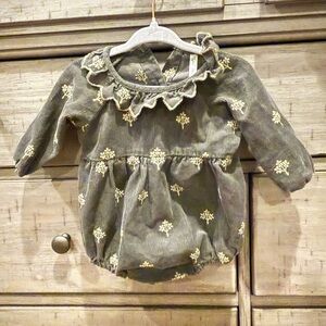 Rylee + Cru Olive Floral Onsie